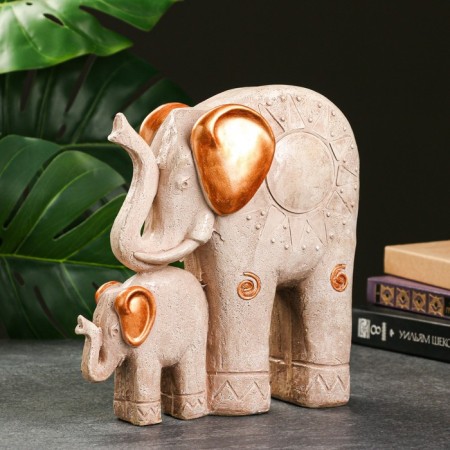 Figure "Elephants" ivory, 35x30x15cm-1