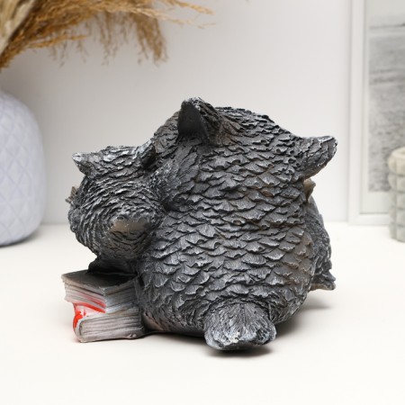 Garden Figure "Owl with Oblits and Book" 17x15cm-6