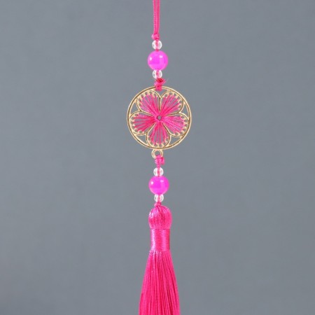 Textile suspension, metal "Flower in the frame" Fuchsia 1x3x19.5 cm-1