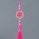 Textile suspension, metal "Flower in the frame" Fuchsia 1x3x19.5 cm