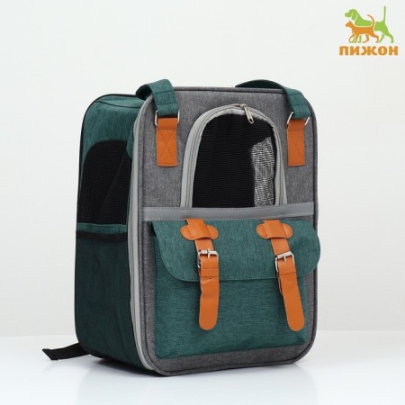 An animal carppet-carrier, 52 x 22 x 41 cm, green