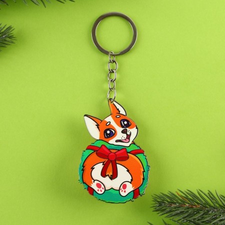 Antistress-beard “Corgi with a wreath”, 2B1, 4.6 x 7 cm-4