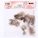 A set of feathers for decor 10 pcs., Size 1 pcs: 5 × 2 cm, brown color with white