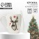 Ceramic mug with a spoon "Deer", 310 ml, white color