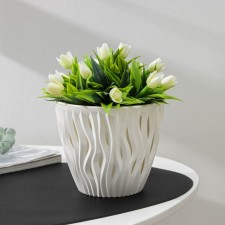 Kashpo for flowers with an insert “inspiration”, 1.6 l, white color