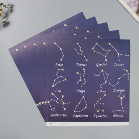 Constellation Scrapbooking Paper Density 180 grams set 5 pcs 30.5x32 cm-1
