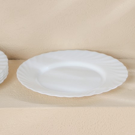 Plate Luminarc Trianon, D = 25 cm, glass ceramic, white-1