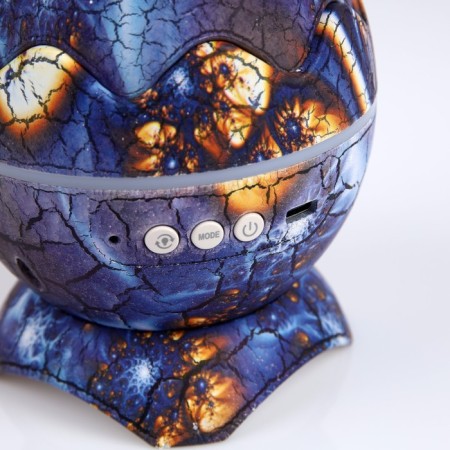 Light device "Dinosaurian egg" 10 cm, speaker, removable hemisphere, glow of RGB, remote control, USB, blue-20