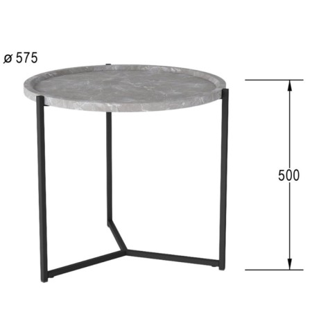 Bruno's table, 575 × 757 × 500 mm, color gray marble-3