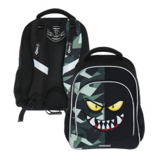 School backpack Erich Krause ergoline 15l, 39 x 28 x 14 cm, ergonomic back, Monster Smile 60099