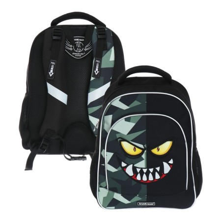 School backpack Erich Krause ergoline 15l, 39 x 28 x 14 cm, ergonomic back, Monster Smile 60099