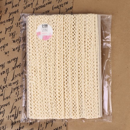 Knitted lace, 15 mm × 15 ± 1 m, beige color-3