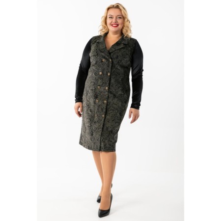 Female dress, size 54, black color, green