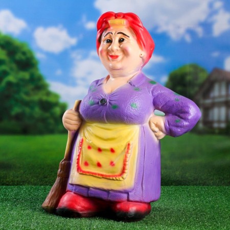 Garden figure "Mother -in -law with a broom average" 59x40x25cm mix-1