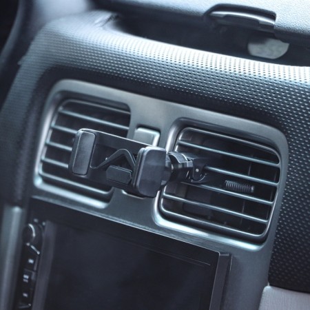 Phone holder to a deflector, sliding 6-9 cm, black