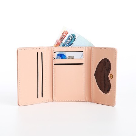 Baby wallet on the button, pink color-4