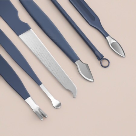 Manicure set, 12 items, in case, blue color-4