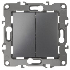 Double switch, 10AX 250V, IP20, era12, graphite