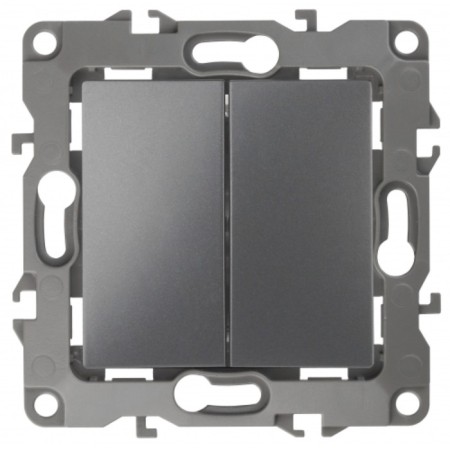 Double switch, 10AX 250V, IP20, era12, graphite