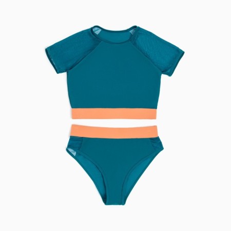 Separate Minaku swimsuit with closed shoulders, emerald color, size 46-4