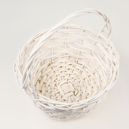 Set of wicker baskets, willow, 3 pcs., White color-5