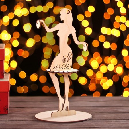 Wooden napkin "Vanessa", with a tea holder, 25 × 13 × 13 cm-1