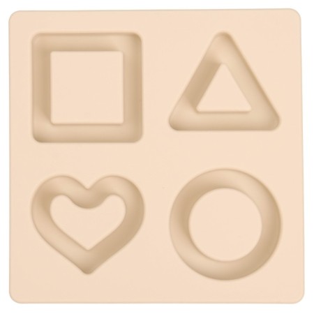 Developing toy - sorter “Study figures”, food silicone, beige color, Mum & Baby-17