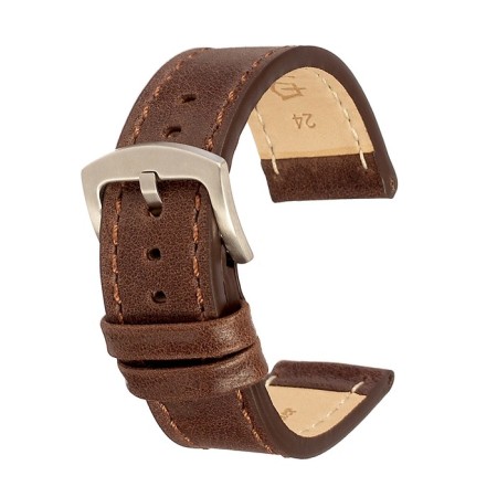 Watch strap, male, 24 mm, harness 80 mm, larynx 120 mm, natures. The skin, brown-1
