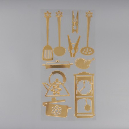Interior plastic sticker "kitchen utensils" silver 70x30 cm-1