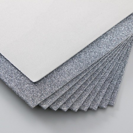 Foamiran glitter 2 mm, 20x30 cm, dark silver-3