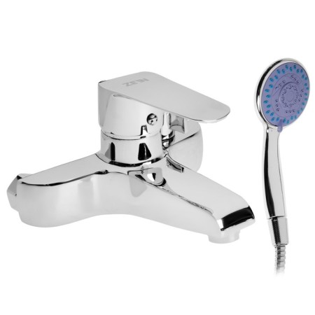 Bath mixer Zein Z3854, single -leaf, shower set, watering can 5 modes, chrome