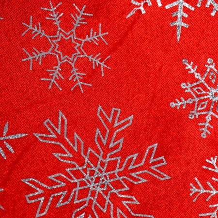 New Year's cap "Snowflakes" 39x27 cm, red-1