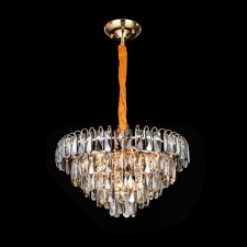 Crystal chandelier Gerhort G21105/8GD+CL, 8x40W, E14, 99x50x50 cm, Golden color