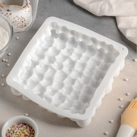 Form for mousse desserts and baking of the “bubbles”, silicone, 18.5 × 4.5 cm, white color-2