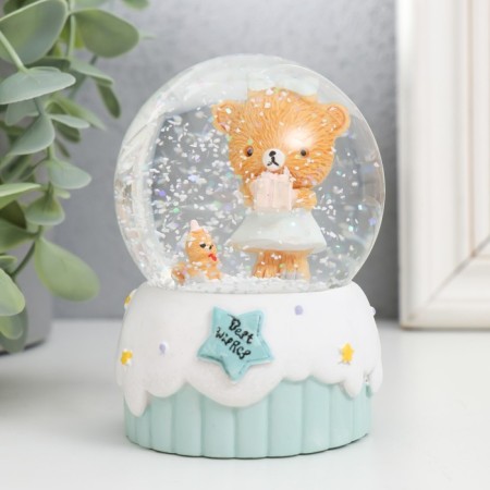 Souvenir Polystone Water Ball Light "Festive Bear" mix 6x6x8.5 cm-9