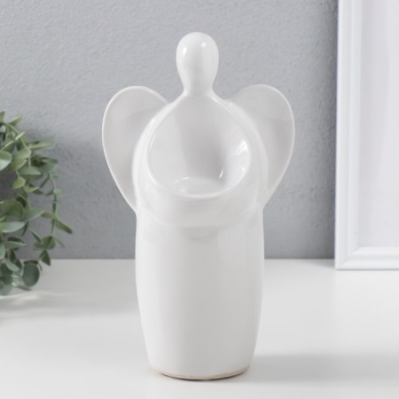 Ceramics candlestick per 1 candle "Angel" d = 3.5 cm white 14x9.5x25 cm-1