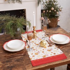 Walking on the table New Year's Ethel Golden Christmas 30x70 cm, 100% cotton, sarzha 190 g/m2