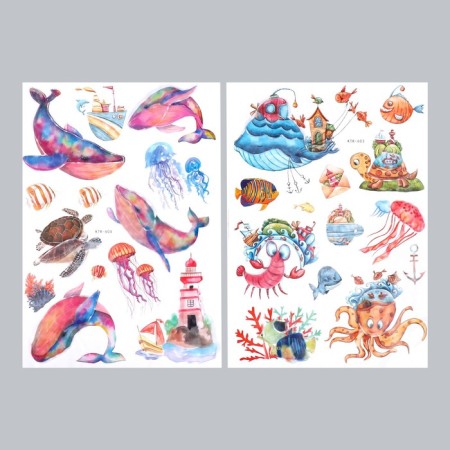 Plastic sticker multi -layer "sea life" mix 60x35 cm-1