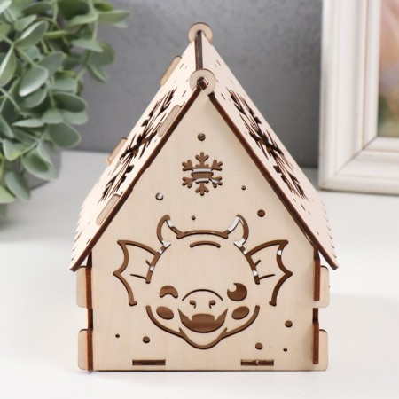 Domik box "Dragon Muzzle" natural 12x10x14 cm (set of 7 parts)-1