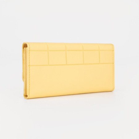 Women's wallet on the button, yellow color-1