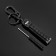 Key keychain, loop leather PU with carbine, skin PU black