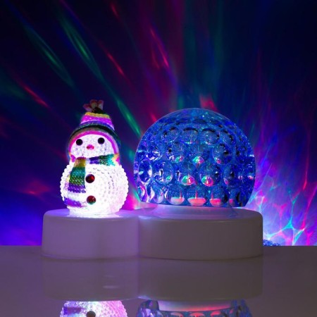 Light device "Snowman with blue ball" 9.5 cm, glow of multi, 220 V