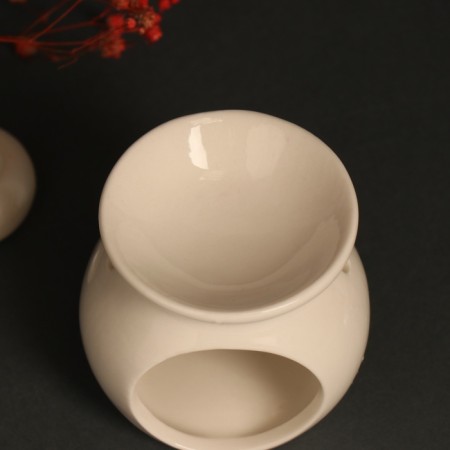 Aroma lamp ceramics "Listen to your heart" White 7.2x7.2x7.8 cm-6