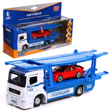 Metal machine KAMAZ "Auto Police", 20cm, movable parts, light, sound
