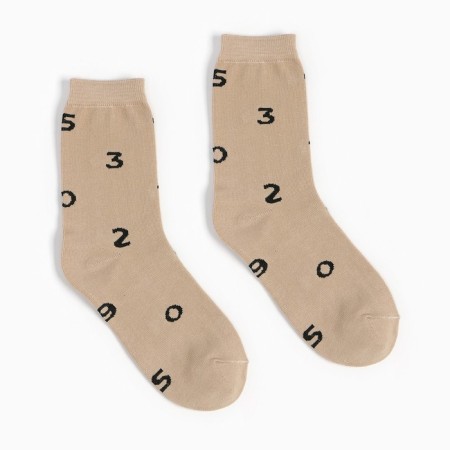 Women's socks minku "numbers" Beige color, rr 36-37 (23 cm)