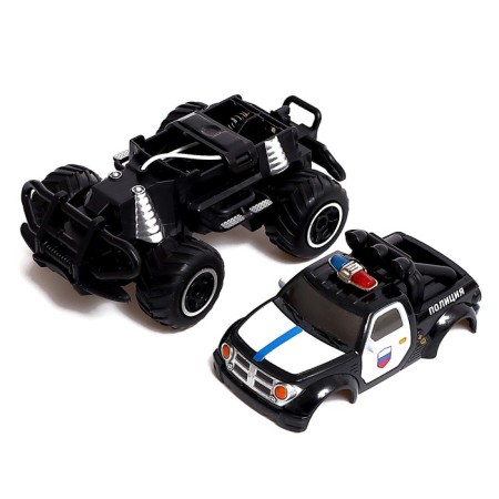 Radio -controlled jeep "Police" works on batteries, black color-3