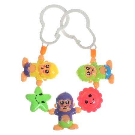 Stretching to a stroller/crib "monkeys", 3 toys, color mix, crush me-10