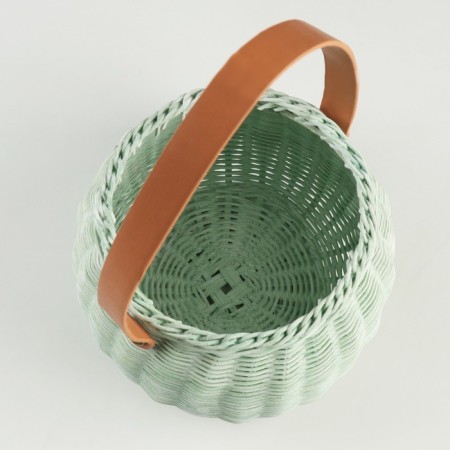Wicker basket (rattan), 15.5x15.5 cm, 1 pc., Light green-2