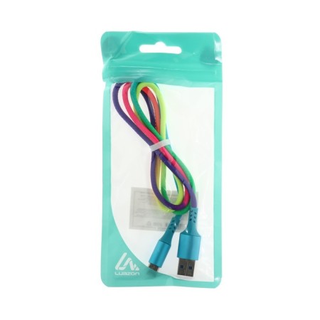 Cable Luazon, Type -C - USB, 2 A, 0.9 m, nylon braid, multi -colored-7