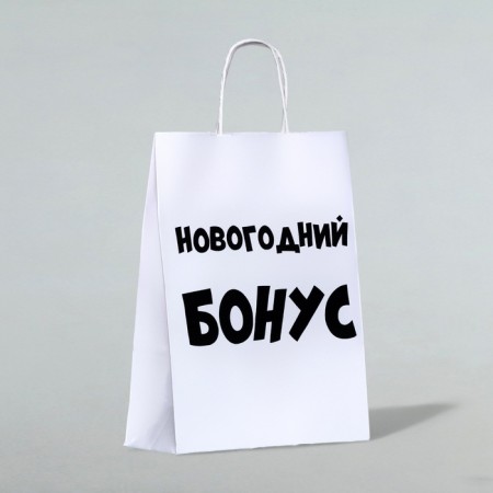 Package gift craft, "New Year's bonus", white, 32 x 24 x 10.5 cm-2